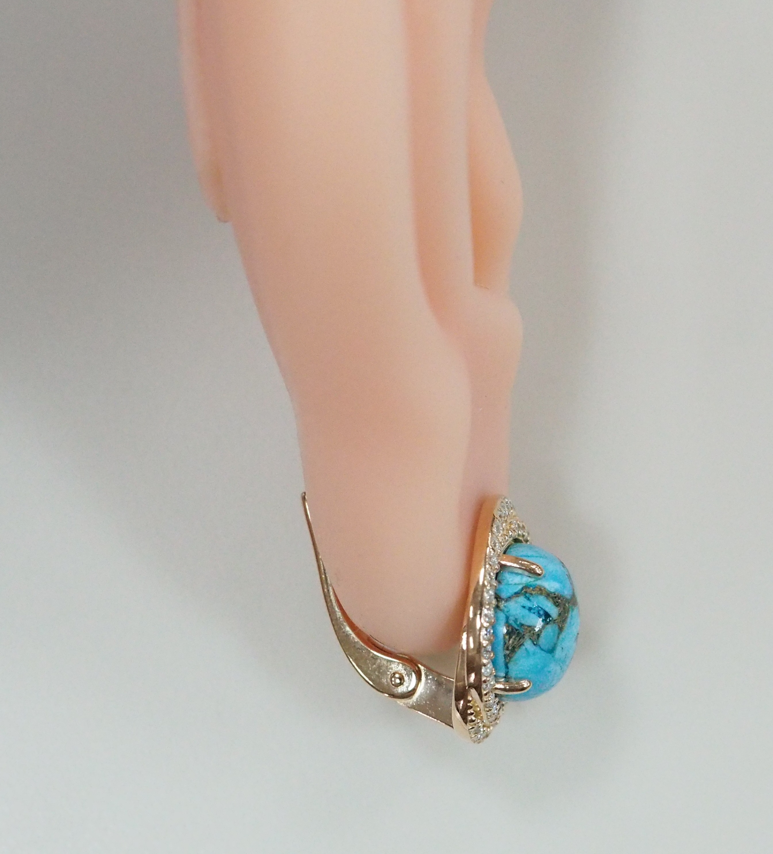Серебряные серьги с бирюзой